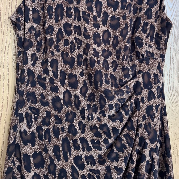 Lauren Ralph Lauren Womens Leopard Print Stretch Side Ruched Cocktail Dress Sz-6 - Picture 4 of 6